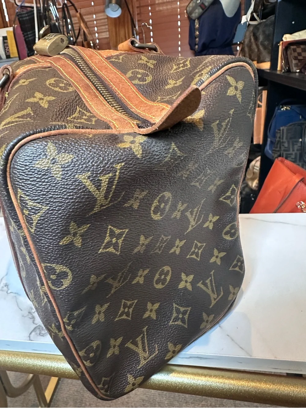 LOUIS VUITTON VINTAGE MONOGRAM SAC SOUPLE 35 DUFFLE BAG